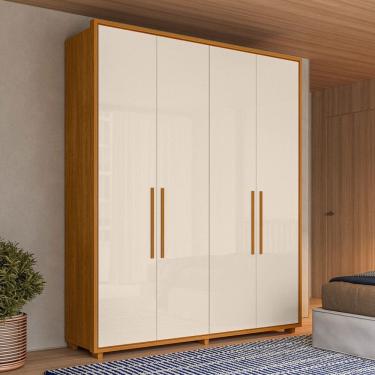 Imagem de Guarda Roupa Casal 4 Portas com Pes Em MDF Greco Madetec
