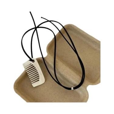 Imagem de Colar Com Pingente De Pente De Vinagre Com Estampa De Leopardo E Cordã