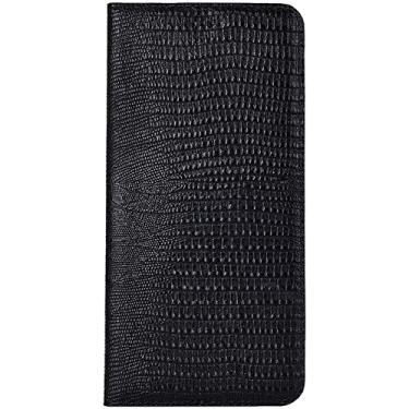 Imagem de EKESA Capa de telefone flip magnética [suporte de cartão], para Apple iPhone 14 Case 6,1 polegadas 2022 couro à prova de choque Folio Lizard Pattern Cover [Suporte] (Cor: Preto)
