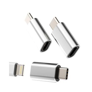 Imagem de Adaptador de carregamento Lightning para USB C para iPhone16 15 Pro Max (pacote com 3) para Apple para iPad Air4 compatível com carregador Samsung fêmea cabo tipo C macho adaptador conector porta de