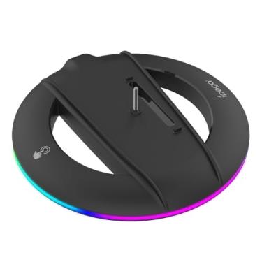 Imagem de Suporte vertical de LED para PS5 Slim Disc/versão digital, suporte base RGB, preto (com luz)