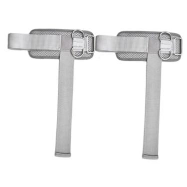 Imagem de oshhni Conjunto de 2 faixas de pulso para levantamento de peso com argolas duplas em D, equipamento de fitness para supino, barra fixa, musculação e, Cinza