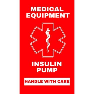 Imagem de Etiqueta de bagagem para equipamento de alerta médico de bomba de insulina - Alça com cuidado, regulamentos DOT e ACAA (LT-INSULIN-116) Quantidade (2)