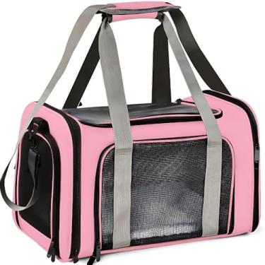 Imagem de Mochila Bolsa para Pet com Malha Ventilada – Transporte Seguro para Cães e Gatos Pequenos(Rosa)