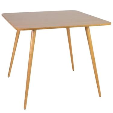 Imagem de Mesa quadrada de 80 cm - acomoda 4 pessoas, compacta e prática, ideal para cozinhas, apartamentos e casas, elegante e resistente (Louro Freijó)
