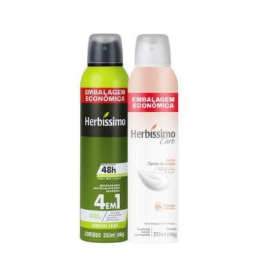 Imagem de Kit Desodorante Aerossol Antitranspirante Herbíssimo Green Leaf e Care