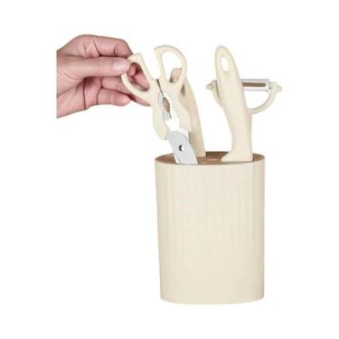 Imagem de Conjunto De Facas De Cozinha Em Aço Inoxidável Com Tesoura, Cinco Peça