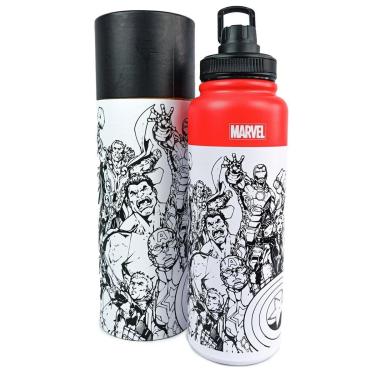 Imagem de Garrafa Térmica Inox 1 Litro Marvel Vingadores Resistente-Unissex