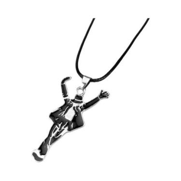 Imagem de Colar De Pingente De Esmalte Dançando Michael Jackson, Joia Clássica D