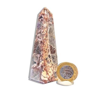 Imagem de Obelisco Quartzo Jiboia ou Calcedonia Mosaico Natural 10 a 11cm - Cris