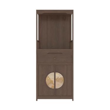 Imagem de KEG801302 Suporte de santuário moderno estilo chinês riqueza oferecendo mesa de madeira, porta dupla buda armário altar mesa (marrom)