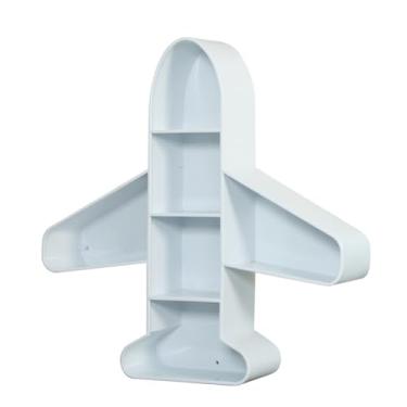 Imagem de Estante de armazenamento de livros criativa, prateleira de armazenamento de mesa, estante de parede de arte de ferro (branca, 80 x 20 x 80 cm)