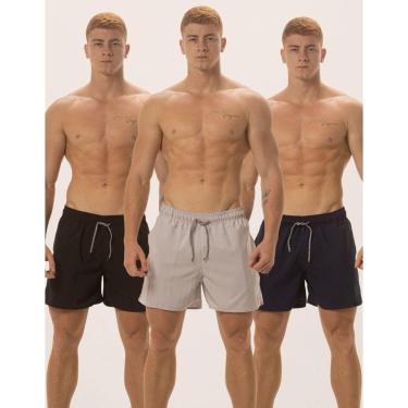 Imagem de Kit 3 Short Masculino Tactel Elastano Bermuda Praia Academia-Masculino