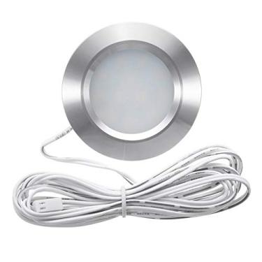 Imagem de Luz de teto para barco 12LED 12V embutida Ultra-Fina Iluminação interior camper Forma redonda Pequena downlight com cabo Carro Reboque Quarto Sala estar Cozinha Escritório
