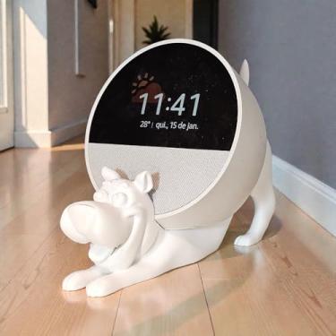 Imagem de Suporte Alexa Echo SPOP CACHORRO COM PREGUIÇA. Presente, decoração, som, stand de mesa Amazon, música, hobbie