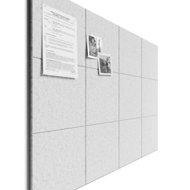 Imagem de Bumusty Quadro de avisos grande de feltro 122 cm x 91 cm Alternativo para quadro de cortiça - pacote com 12 com 70 abas adesivas removíveis seguras, quadros de cortiça para paredes, quadro de cortiça