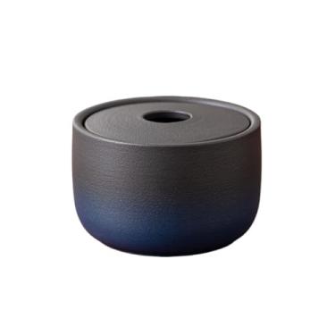 Imagem de Porta-cinzas Cinzeiro doméstico pequeno com tampa em degradê, à prova de vento, estilo chinês, formato funil, ideal para escritório