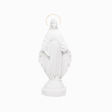 Imagem de Imagem Nossa Senhora das Graças (Maciça) 52 cm em Pó de Mármore com Auréola Dourada