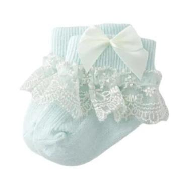 Imagem de Meias De Algodão Com Renda Para Bebês Meninas 0-24 Meses, Meias De Pri