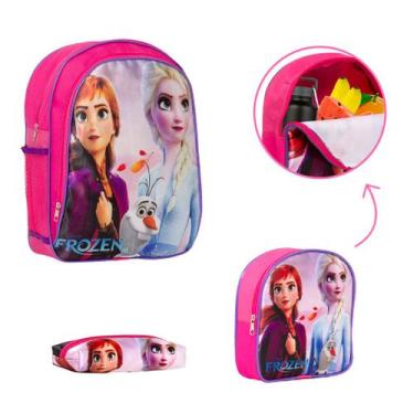 Imagem de Kit Bolsa Escolar Menina Costas Frozen Creche Reforçada - TOYS 2U