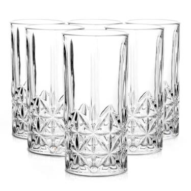 Imagem de Jogo 6 Copos de Vidro 360ml – Design em Relevo Estilo Cristal