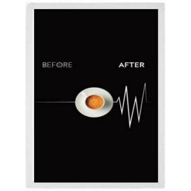 Imagem de Quadro Decorativo Café Sinal Vital Moldura Branca 24X18Cm