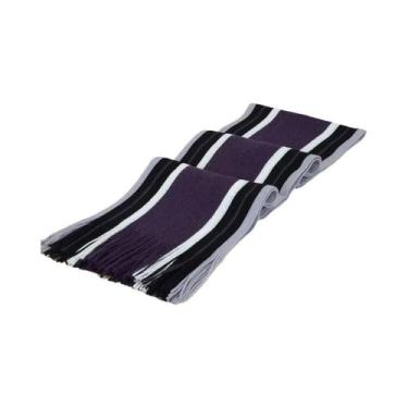 Imagem de Cachecol Masculino De Cashmere Listrado Com Franjas Grossas, Xale Long