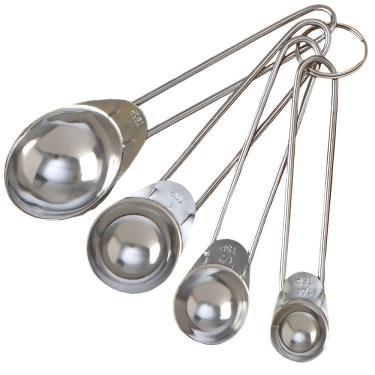 Imagem de Conjunto 4 Colheres Medidoras de Inox para Receitas