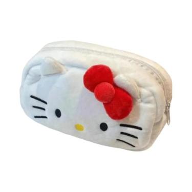 Imagem de Estojo De Lápis Hellokitty Fofo Em Poliéster Macio Com Zíper Para Orga