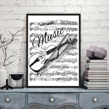 Imagem de Quadro Decorativo Music Violino 33X24Cm