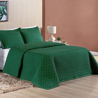 Imagem de Cobre Leito Prático Queen Dupla Face 3 Peças - Esmeralda