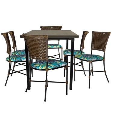 Imagem de Mesa De Cozinha Cadeiras Gramado Argila Jogo De Jardim