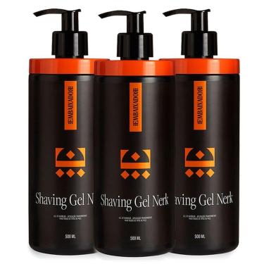 Imagem de Kit 3 Shaving Gel De Barbear Nerk Embaixador 500Ml