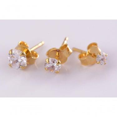 Imagem de Trio De Brincos Zircônia Folheado Em Ouro 18K