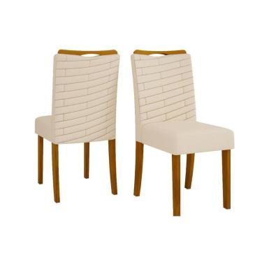 Imagem de Cadeira Sala De Jantar Julia Cedro-linho Neve - Dj Móveis