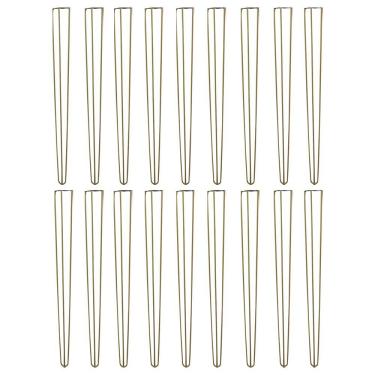 Imagem de Kit 16 Pés de Metal 90 CM Hairpin Legs Aparador e Mesa de Canto Dourado