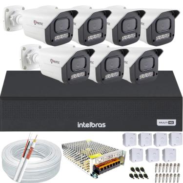 Imagem de Kit 7 Câmeras Full Color C/Áudio Dvr Intelbras 8 canais S/HD
