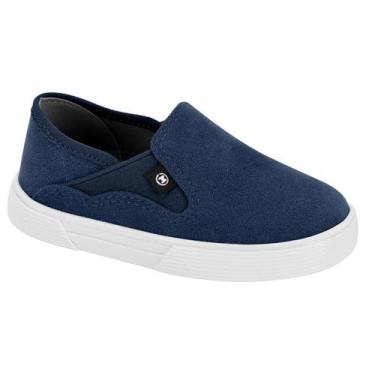 Imagem de Sapatênis Molekinho Infantil Menino Slip On Camurça Conforto Azul -, M