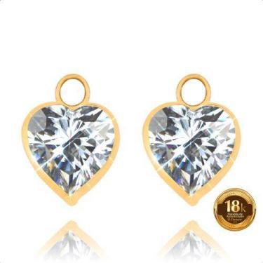 Imagem de Pingentes em Ouro 18k Coração 6mm para Brinco Branco - S.Demór Jóias