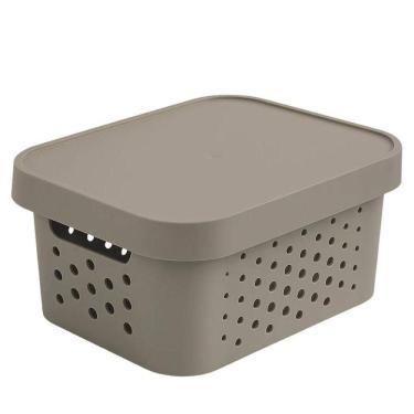 Imagem de Cesto Organizador com Tampa 2,6L Cinza 239 - Mixxnova