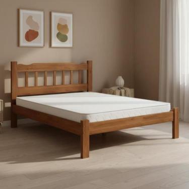 Imagem de Cama Queen Madeira Maciça Reforçada com Colchão - Repleta