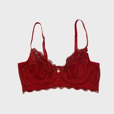 Imagem de Sutiã Fran sem Bojo Meia Taça DMauli, Vermelho, G