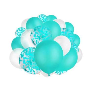 Imagem de Balões De Confete Prateados 12 Polegadas 30 Peças Branco Pérola Decora