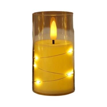 Imagem de Velas LED Sem Chama Com Alimentação Por Bateria E Cordão De Estrelas P