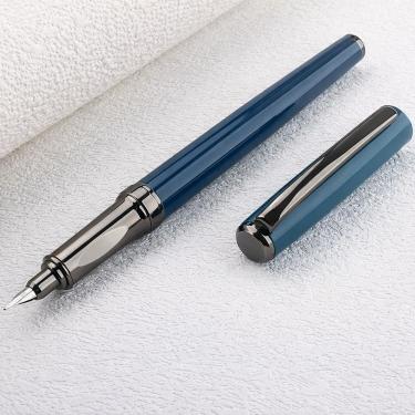 Imagem de Caneta Tinteiro Executiva Caligrafia Azul Mescla 0,38Mm Inox