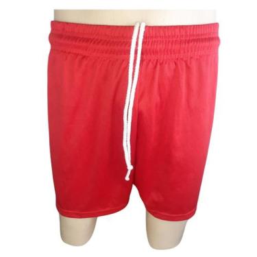 Imagem de Short Futebol Calção Bermuda Treino Jogo Vermelho 1 Fit - 1Fit, P, Ver