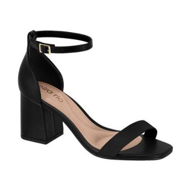 Imagem de Sandália Feminina Beira Rio Salto Bloco Calcanhar Fechado, Preto, 35