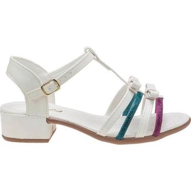 Imagem de Sandália Infantil Feminina Menina Saltinho Bloco Fivela Laço Strass Br