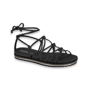 Imagem de Sandalia Papete Feminina Beira Rio Conforto Tiras de Amarração Ref: 8321.1856-Feminino