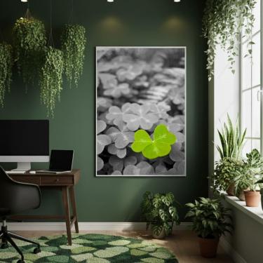 Imagem de Quadro Decorativo Único Trevo 70x50cm Mold Branca